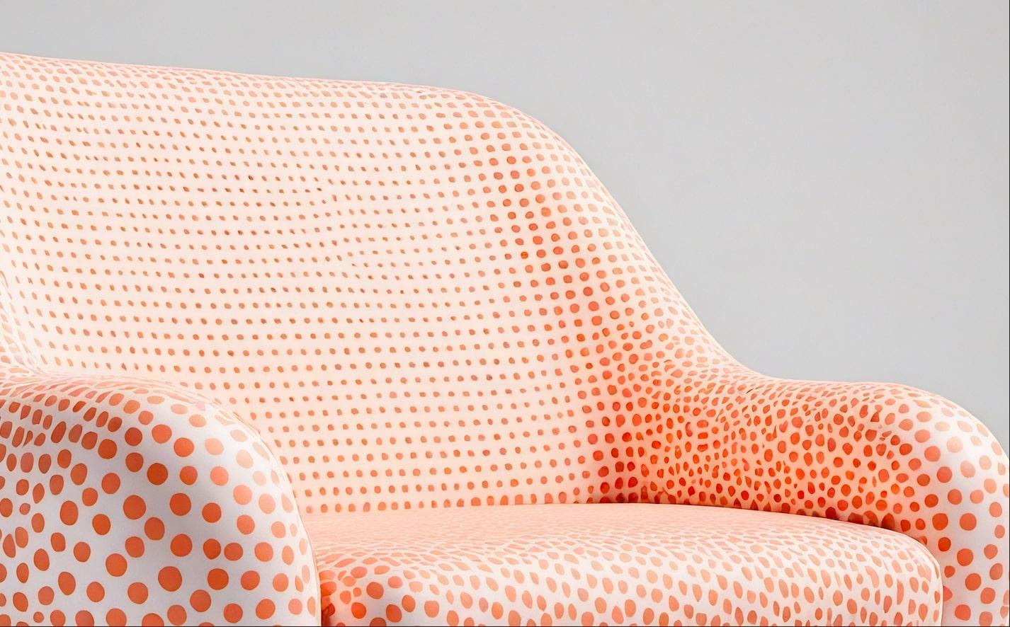 Sessel Pfirsich Polkadot (Polster) im Angebot
