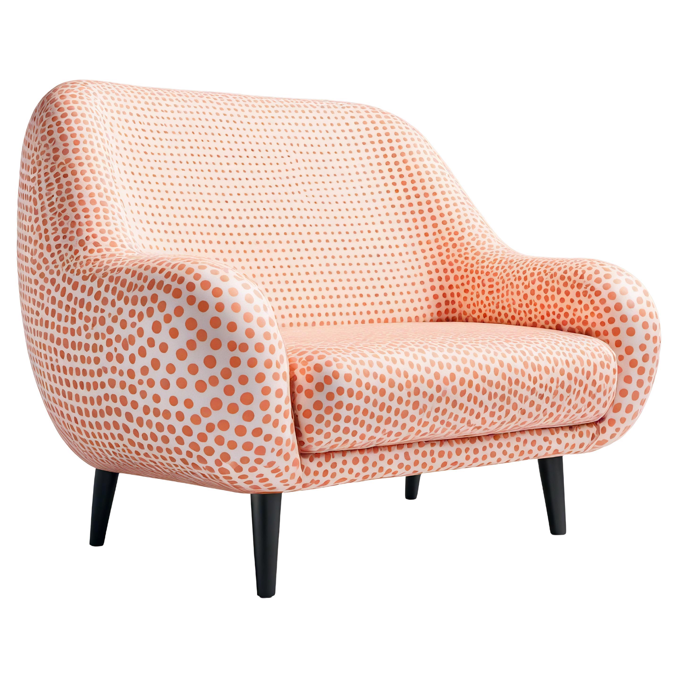 Peach Polkadot Lounge Chair
