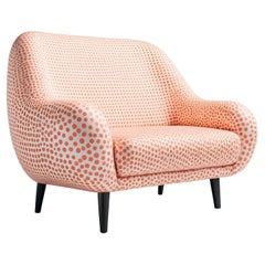 Peach Polkadot Lounge Chair