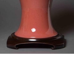 Peach Red Glazed Vase Ceramic Chinese, 1900