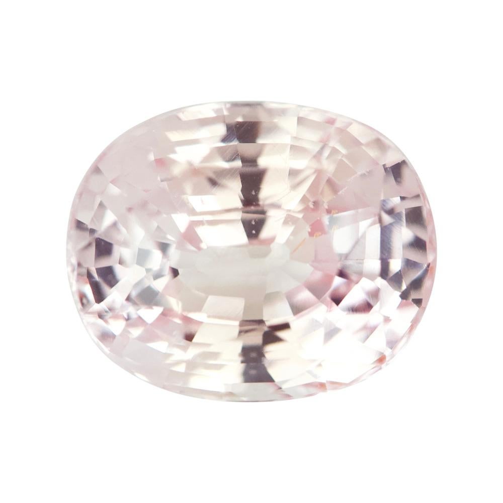 An impressive sapphire not only because of its 3.57 carat size but for the beauty of its colour. Splashing gorgeous peaches and cream complexion hues of pinkish yellow that portrays a radiance of youth and elegance. Certified unheated and of Sri