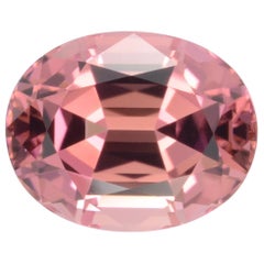 Orangey Pink Tourmaline Ring Gem 6.48 Carat Unset Oval Loose Gemstone