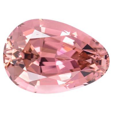 Contemporary Peach Tourmaline Ring Gem 8.26 Carat Antique Pear Shape Loose Gemstone