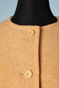 Peach tweed skirt-suit Balenciaga