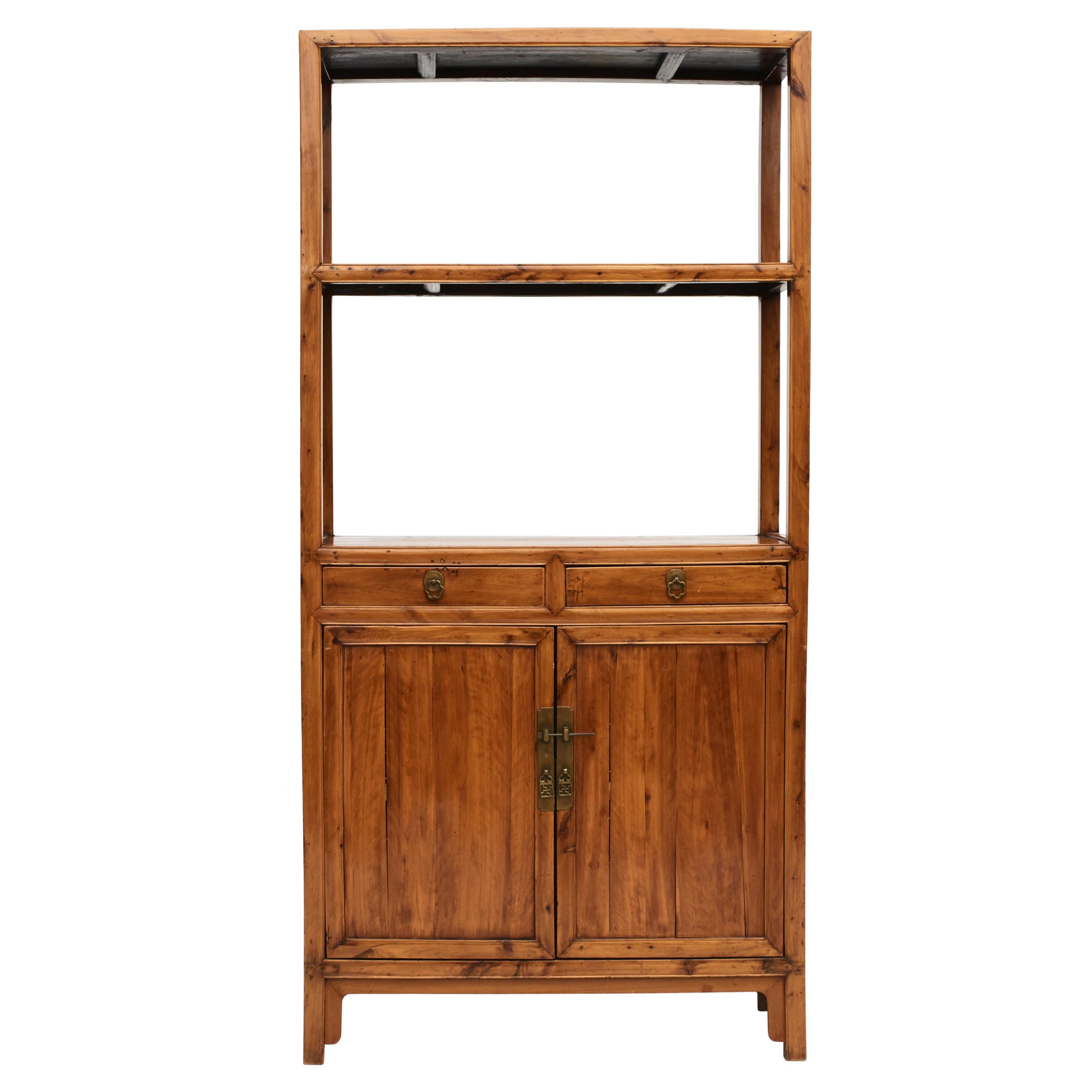 Peach Wood Bookcase From Jiangsu Province, 1840-1860
