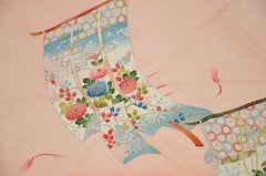 Peaches & Cream Japanese "Floral Flags" Textured Hand-Painted Silk Scarf