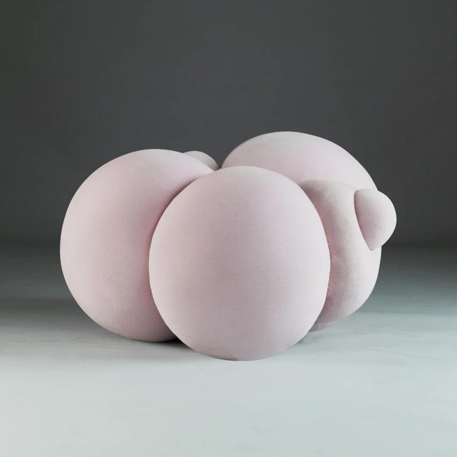 Peaches Pink Velvet Pouffe by Bohinc Studio
Limited Edition Of 10 Pieces.
Dimensions: D 72 x W 76 x H 46 cm. 
Materials: Wood, foam, and velvet.

Available in bouclé or velvet fabrics. Available in different color options. Please contact us. 

Part