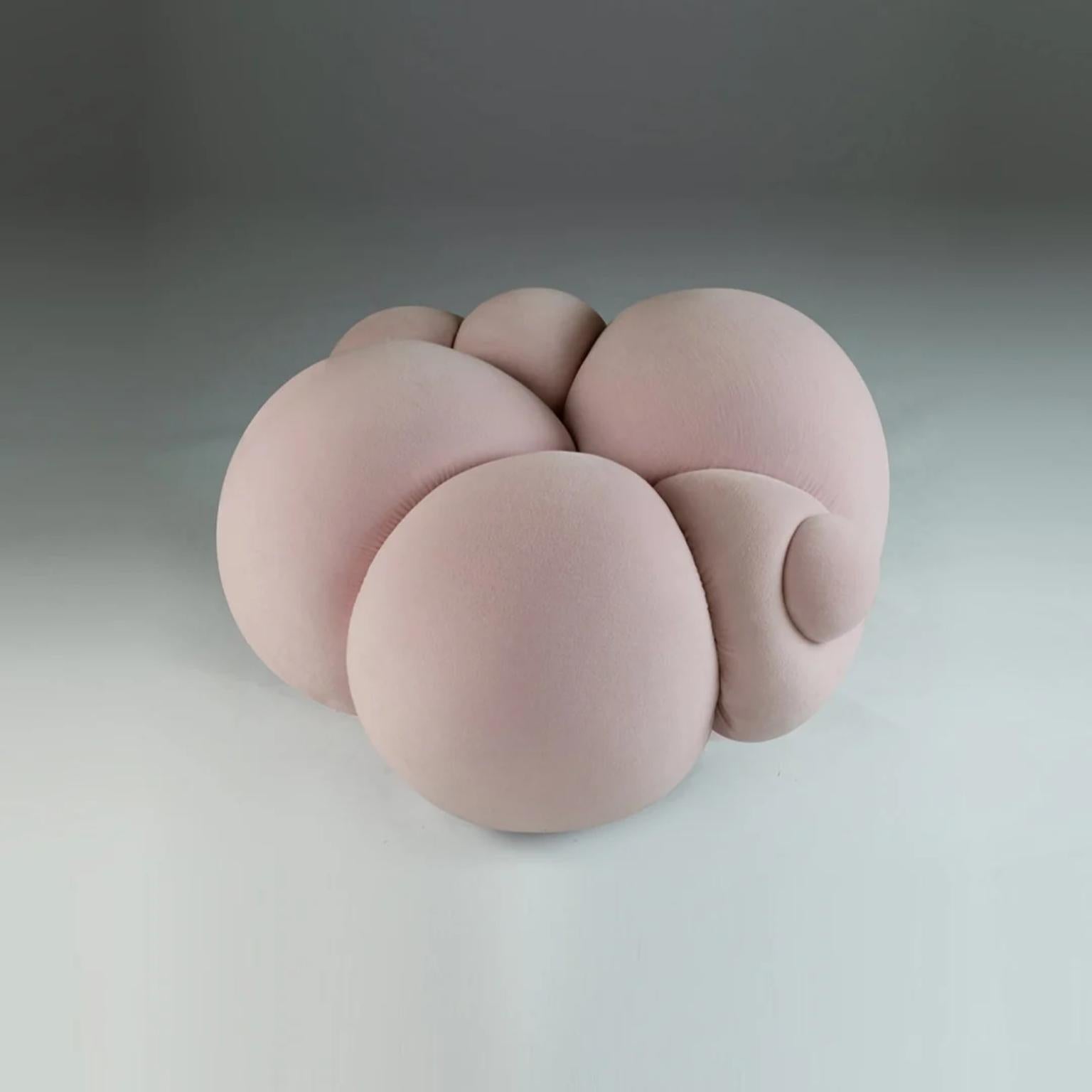 Other Peaches Pink Velvet Pouffe by Bohinc Studio