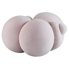 Peaches Pink Velvet Pouffe by Bohinc Studio