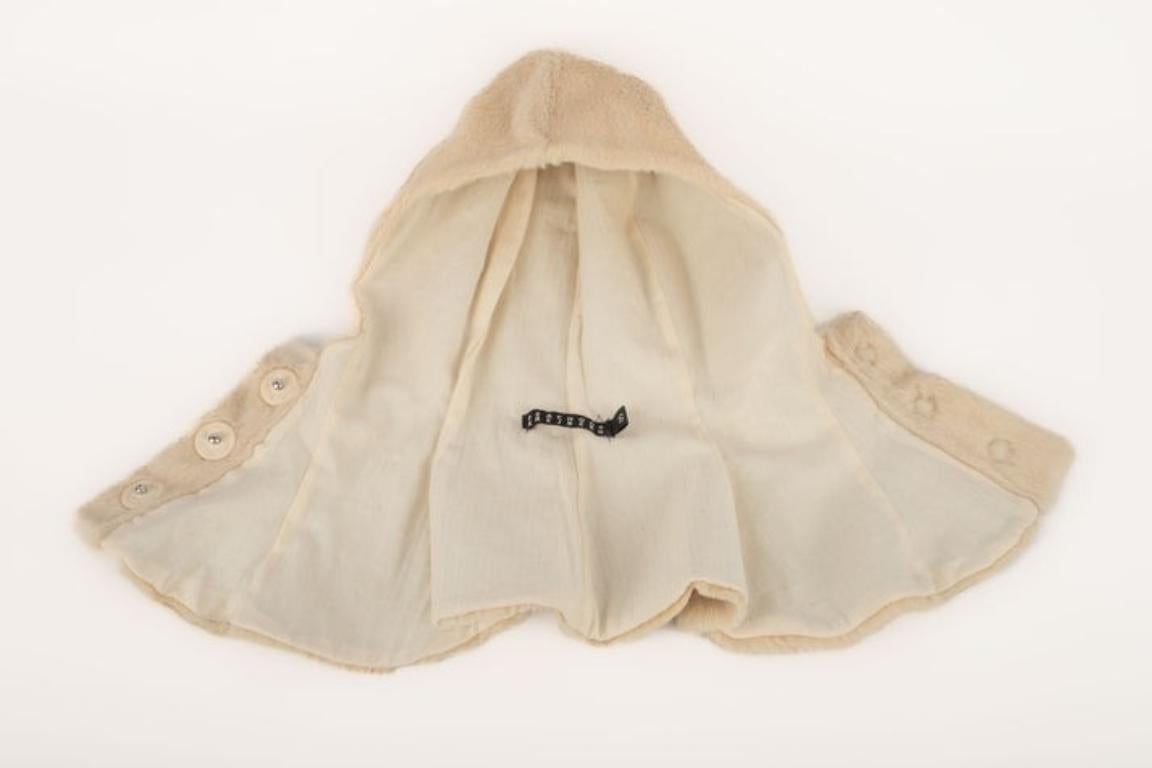 Women's or Men's Peachoo + Krejberg Beige Rabbit Hood with a Cotton Lining