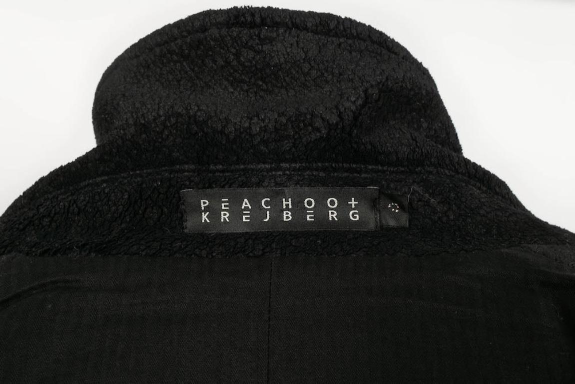 Peachoo + Krejberg Black Coat of Cotton For Sale 6