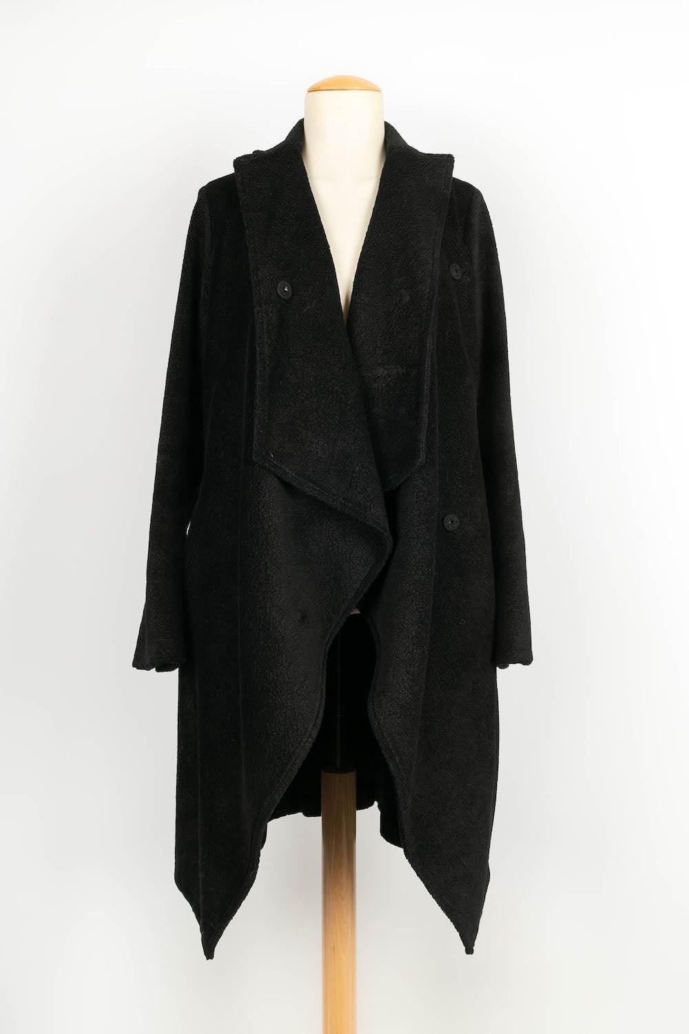 Peachoo + Krejberg Black Coat of Cotton For Sale 3