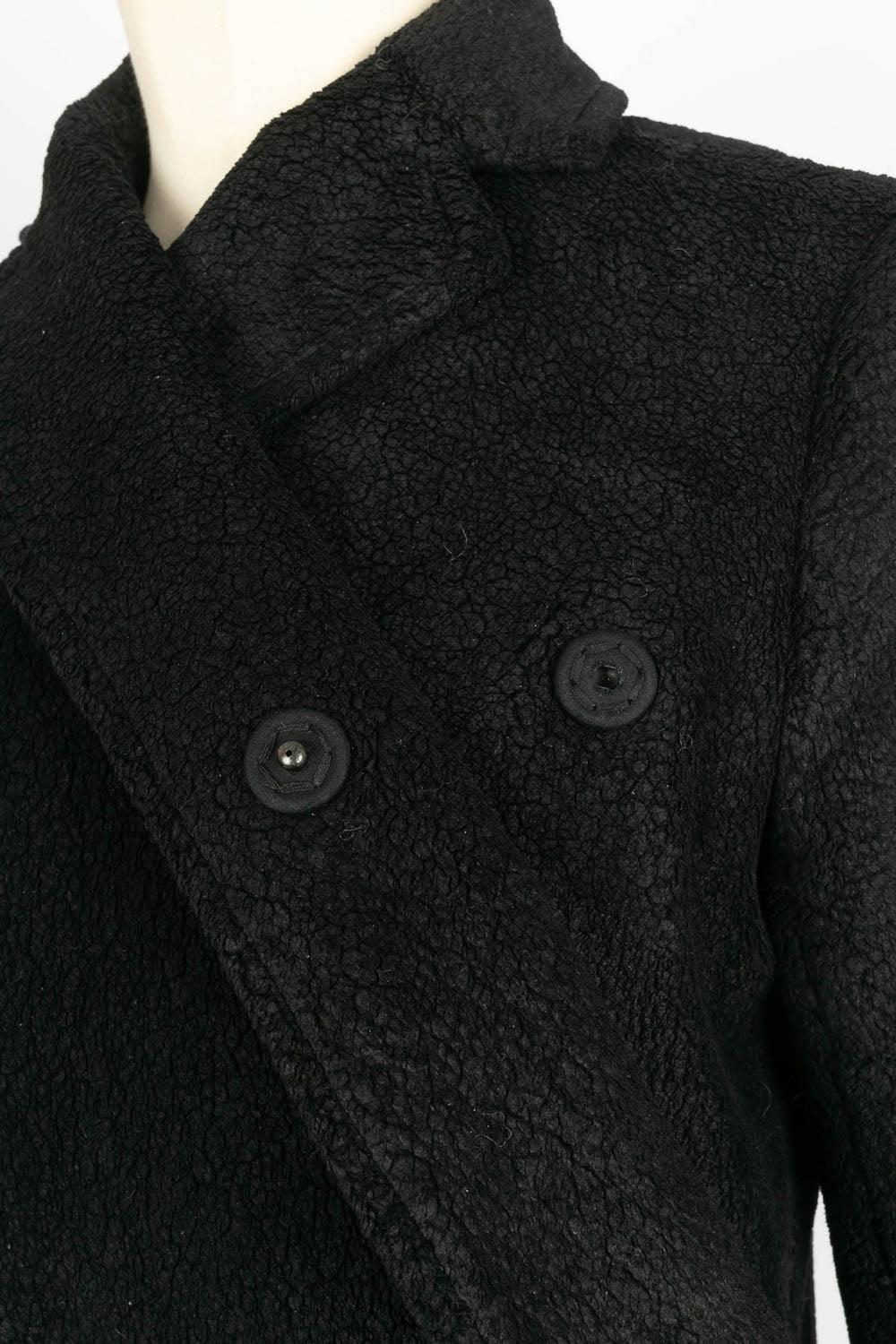 Peachoo + Krejberg Black Coat of Cotton For Sale 4