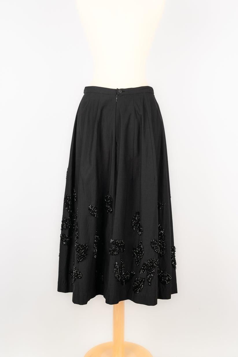 Peachoo + Krejberg Black Cotton Skirt In Excellent Condition For Sale In SAINT-OUEN-SUR-SEINE, FR