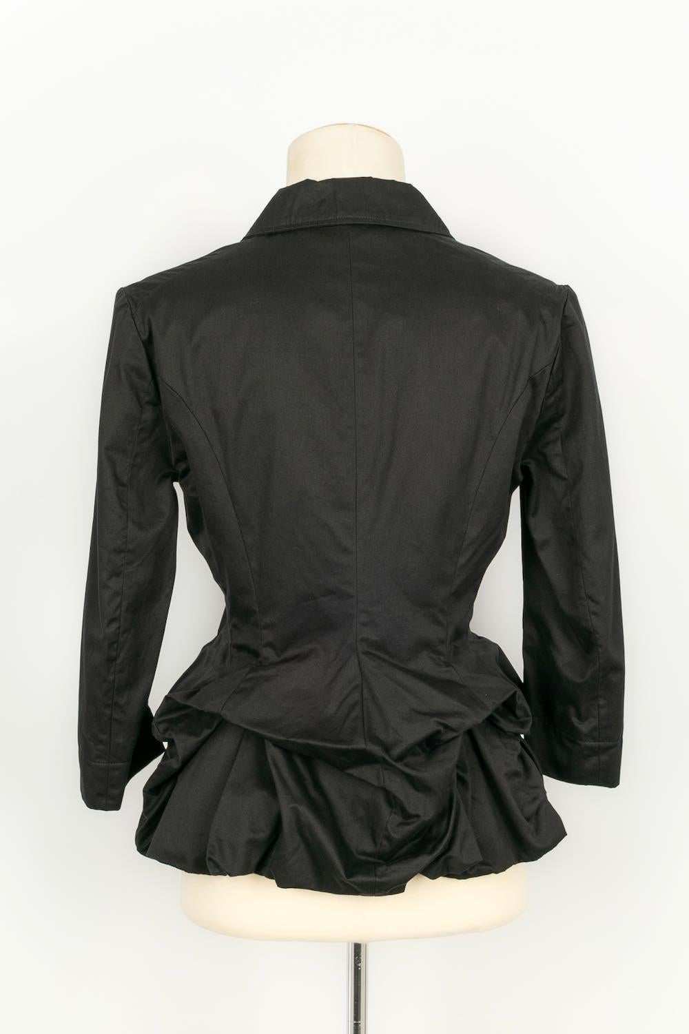 Peachoo + Krejberg Black Top in Black Cotton Shirt In Excellent Condition For Sale In SAINT-OUEN-SUR-SEINE, FR