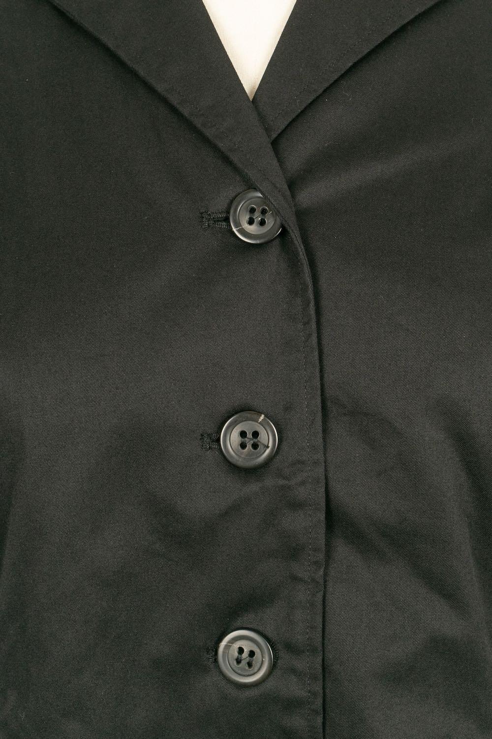 Peachoo + Krejberg Top nero in camicia di cotone nera in vendita 1