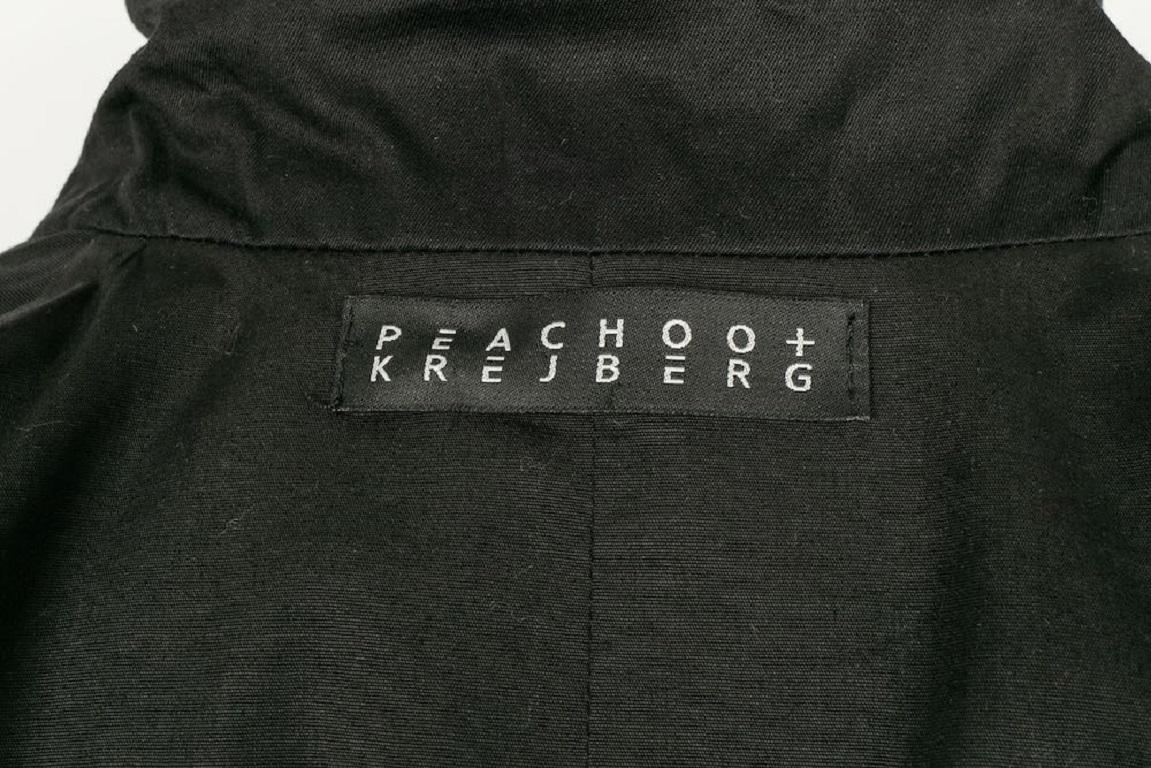 Peachoo + Krejberg Black Top in Black Cotton Shirt For Sale 4