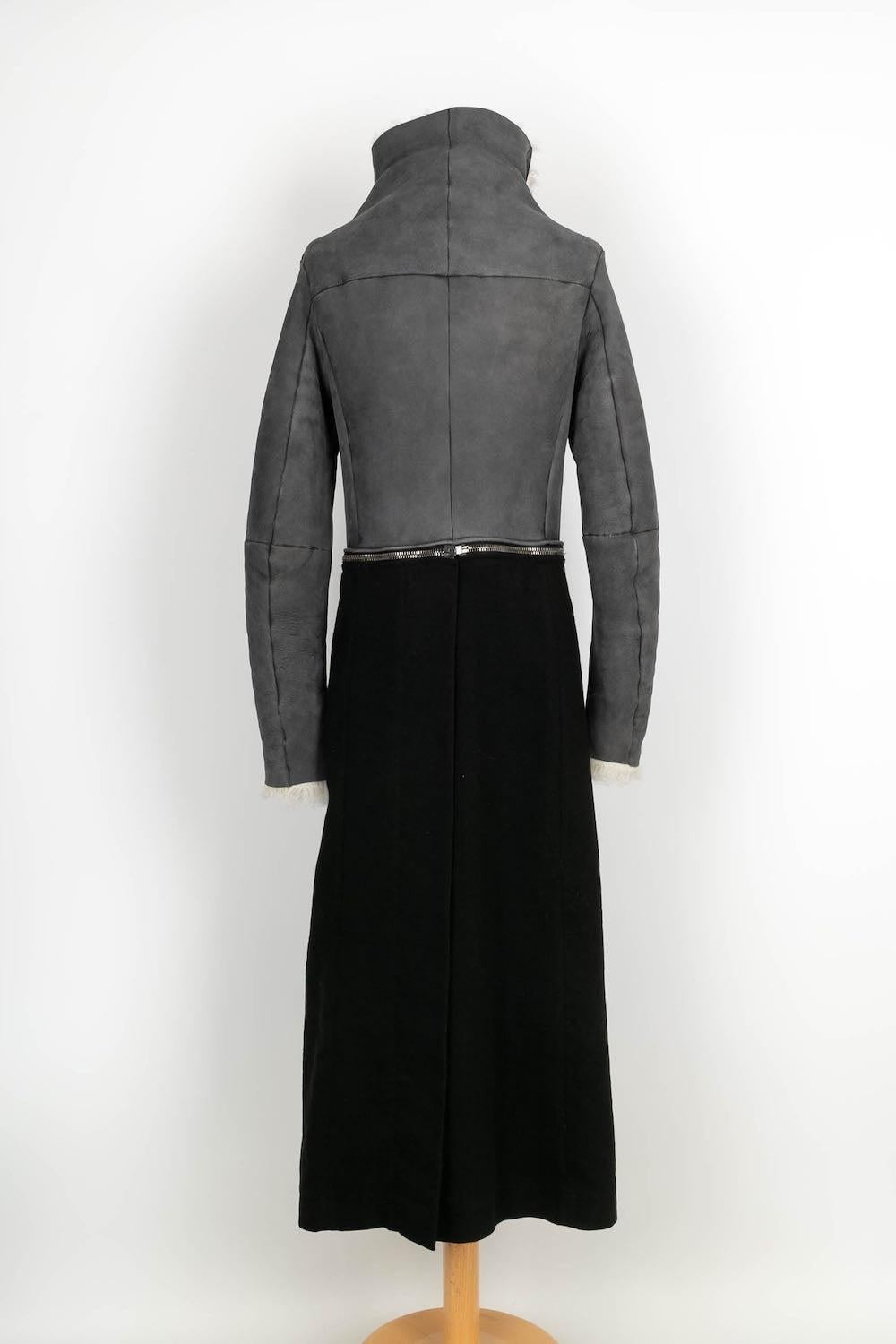 Women's Peachoo + Krejberg Coat of Leather and Wool For Sale