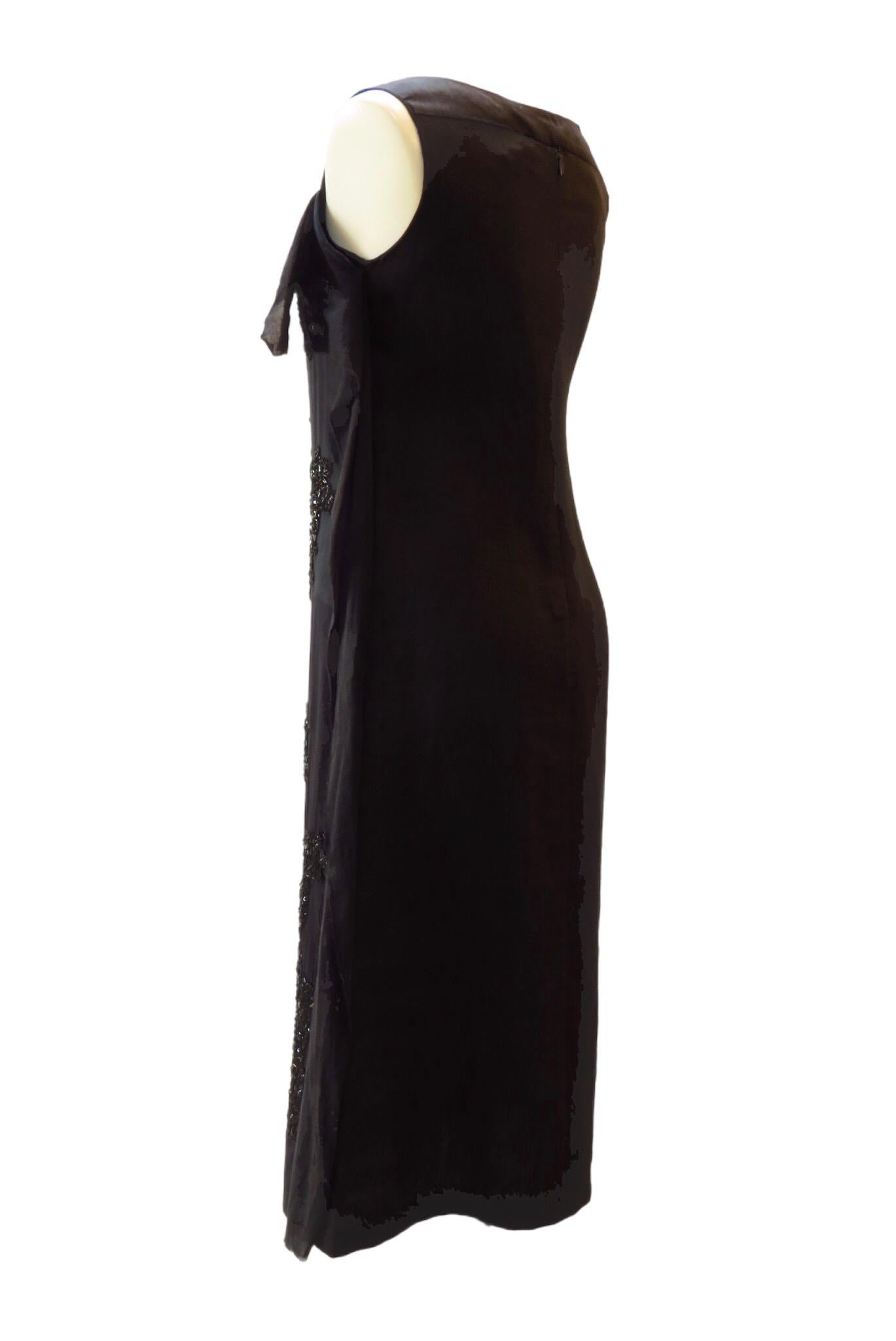 Vestido bordado a mano Peachoo + Krejberg Negro en venta