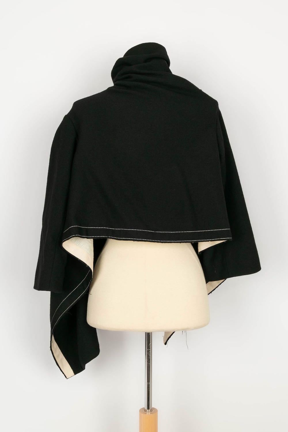 Peachoo + Krejberg Jacket in Black Wool and Beige Canvas, 2008-2009 In Excellent Condition For Sale In SAINT-OUEN-SUR-SEINE, FR