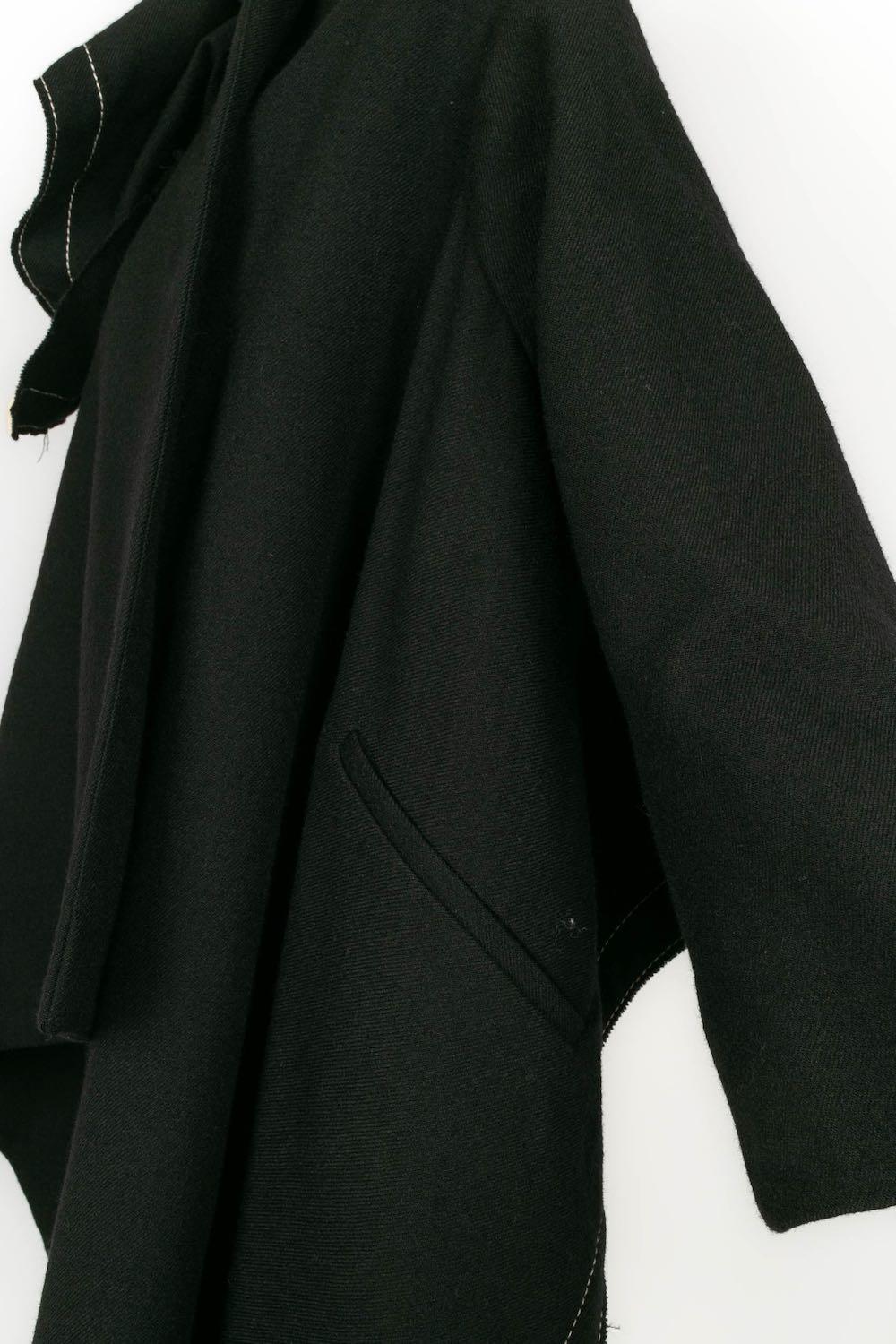 Peachoo + Krejberg Jacket in Black Wool and Beige Canvas, 2008-2009 For Sale 3