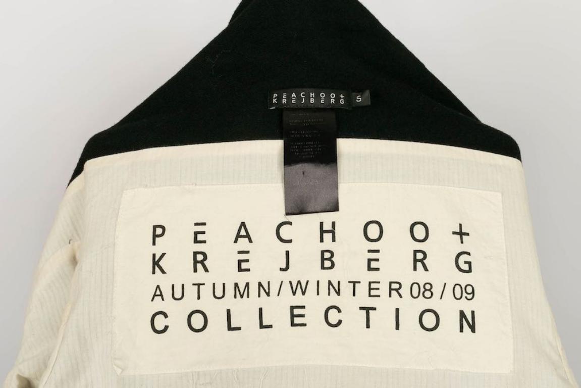 Peachoo + Krejberg Jacket in Black Wool and Beige Canvas, 2008-2009 For Sale 5