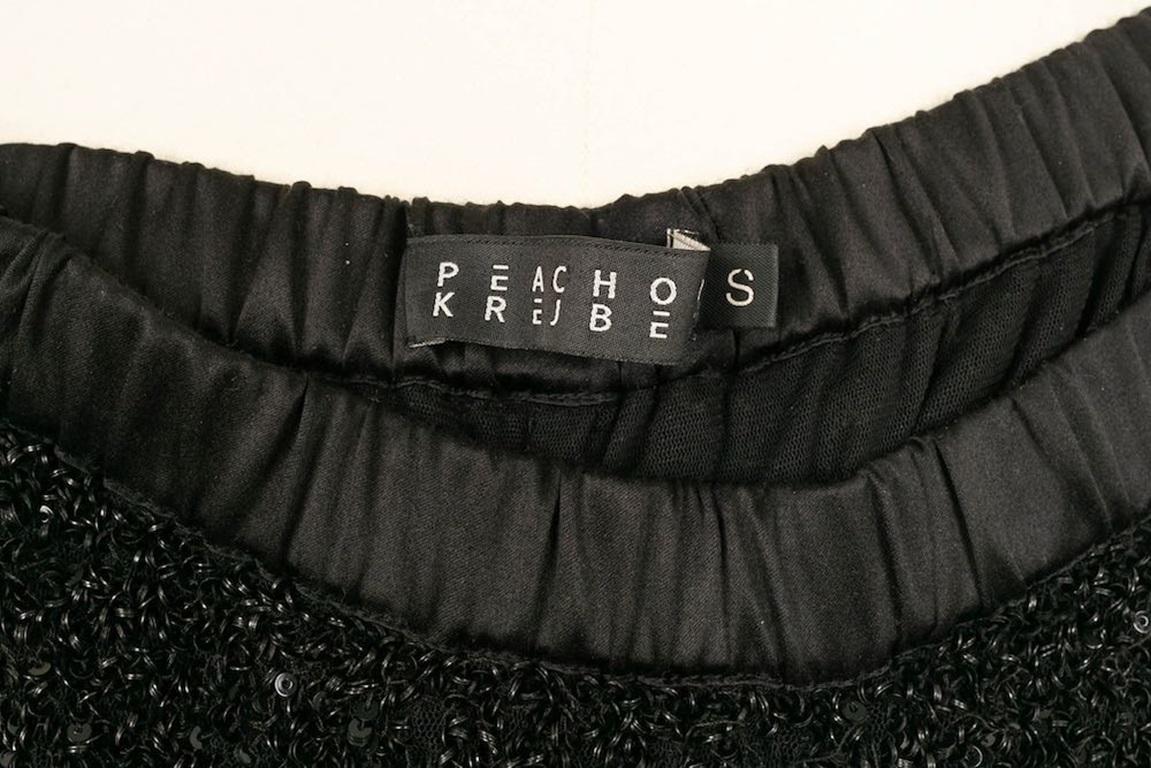 Peachoo + Krejberg Legging Fully Embroidered with Black Beads For Sale 3