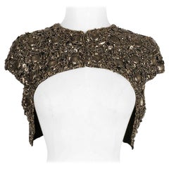 Peachoo + Krejberg Top Black Canvas Sewn with Pearls and Copper Metal Elements