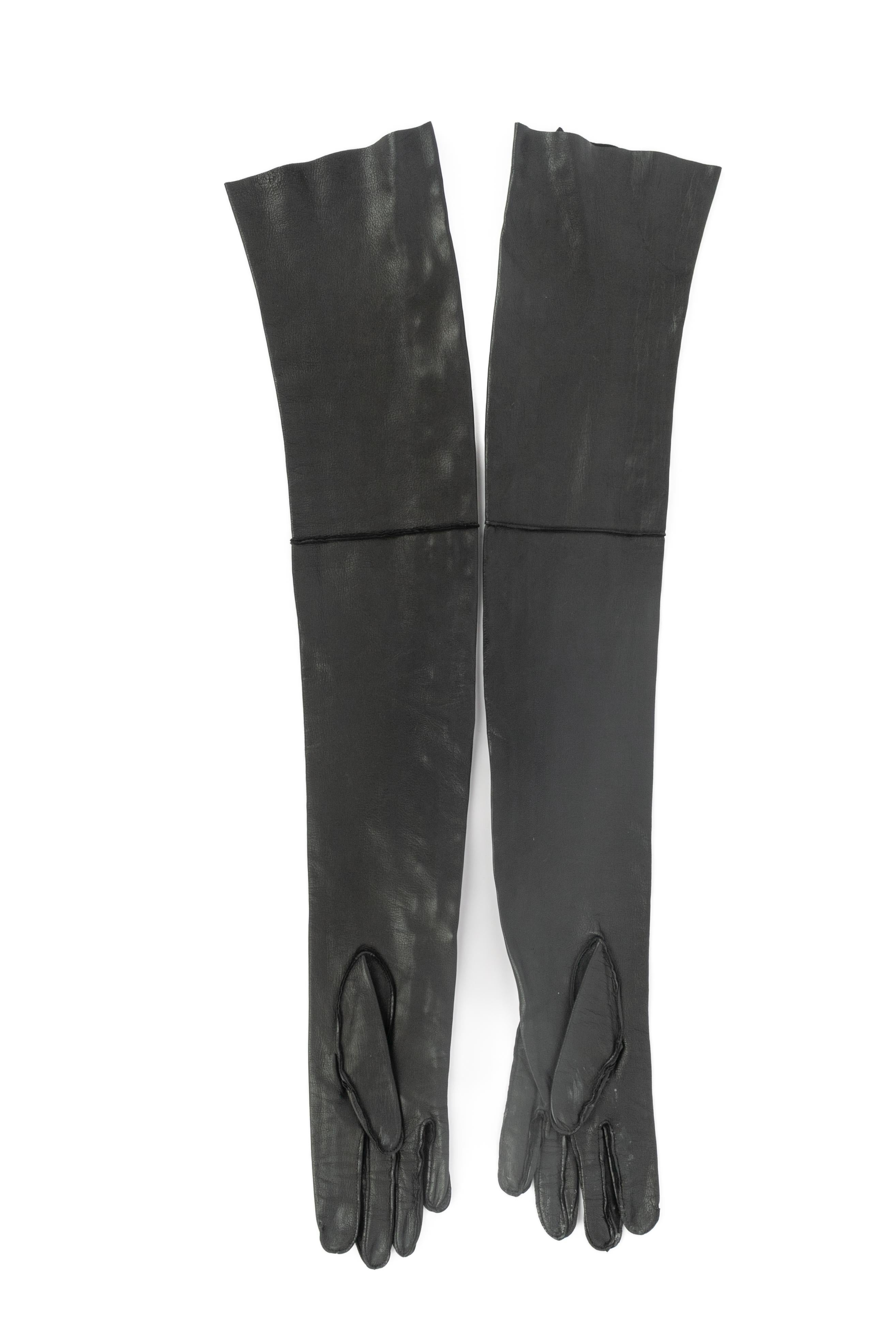 Peachoo+Krejberg Lederhandschuhe (Schwarz) im Angebot