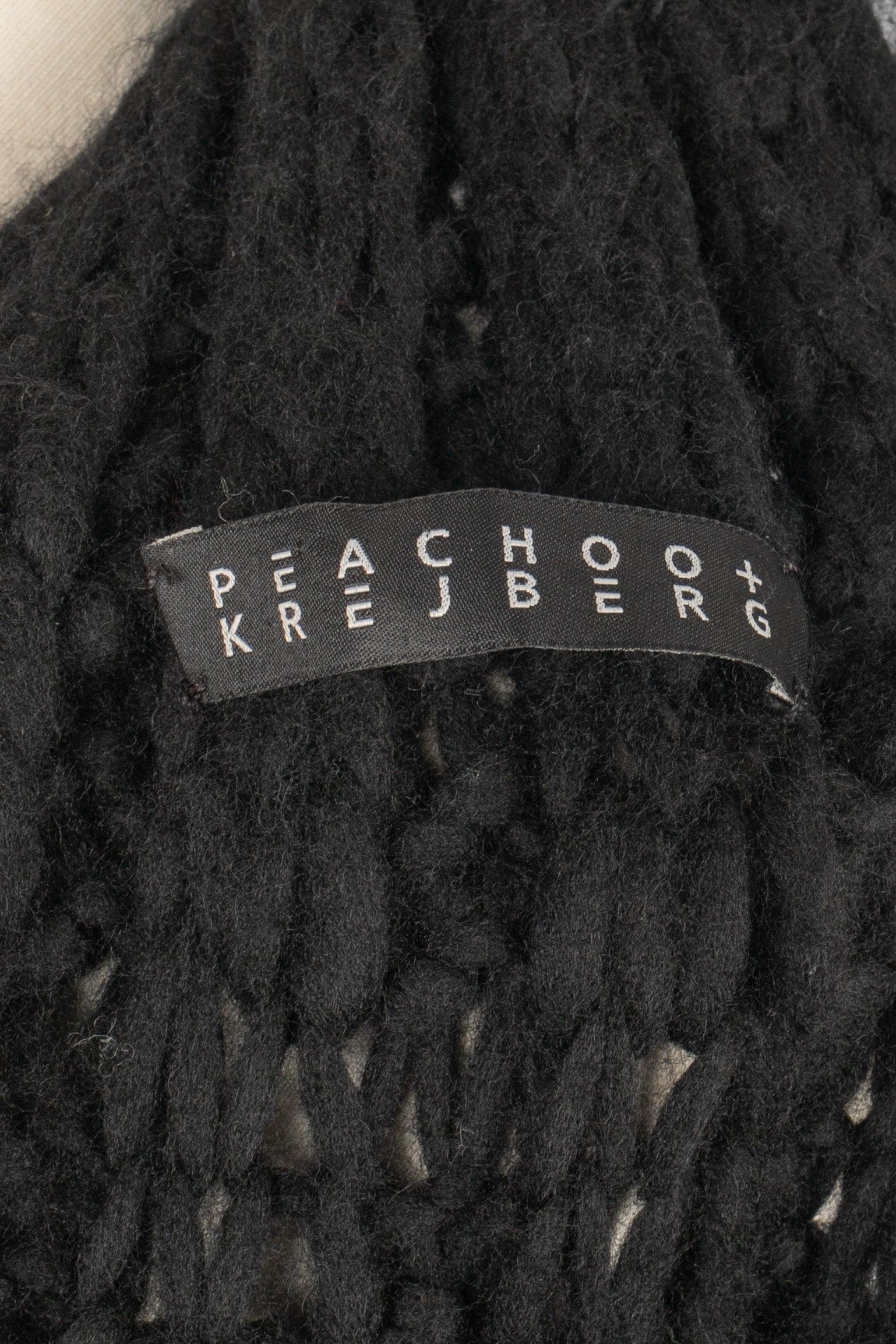 Peachoo+Krejberg Long Black Wool Scarf For Sale 3