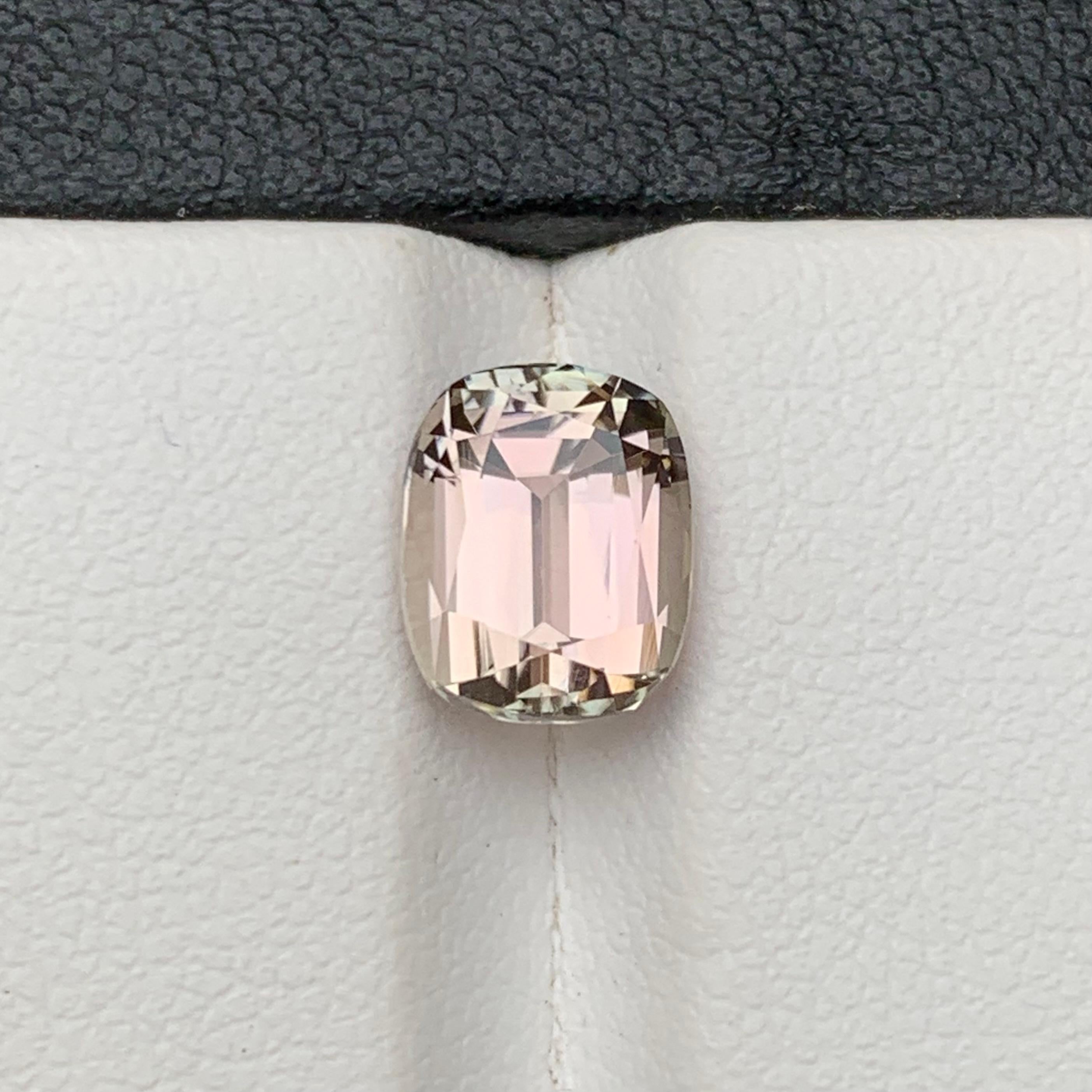 Peachy Beige Natural Tourmaline Ring Loose Gemstone 2.95 Ct Cushion Cut-Jewelry For Sale 3