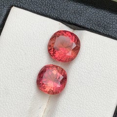 Peachy Pink Natural Rubellite Tourmaline Oval Cut 5.27 Carat Loose Gemstone Set