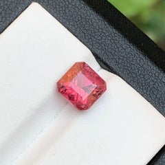 Peachy Pink Natural Rubellite Tourmaline Ring Loose Gemstone 2.60 Ct Emerald Cut