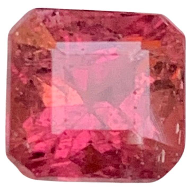 Peachy Pink Natural Rubellite Tourmaline Ring Loose Gemstone 2.60 Ct Emerald Cut