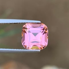 Peachy Pink Natural Tourmaline 4.44Ct Square Cushion Cut Loose Gemstone for Ring