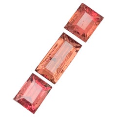 Peachy Pink Natural Tourmaline Loose Gemstones Lot 7.05 Ct Baguette Cut-Jewelry