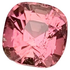 Peachy Pink Natural Turmalin Ring Edelstein 2,65 Ct Square Cushion für Schmuck