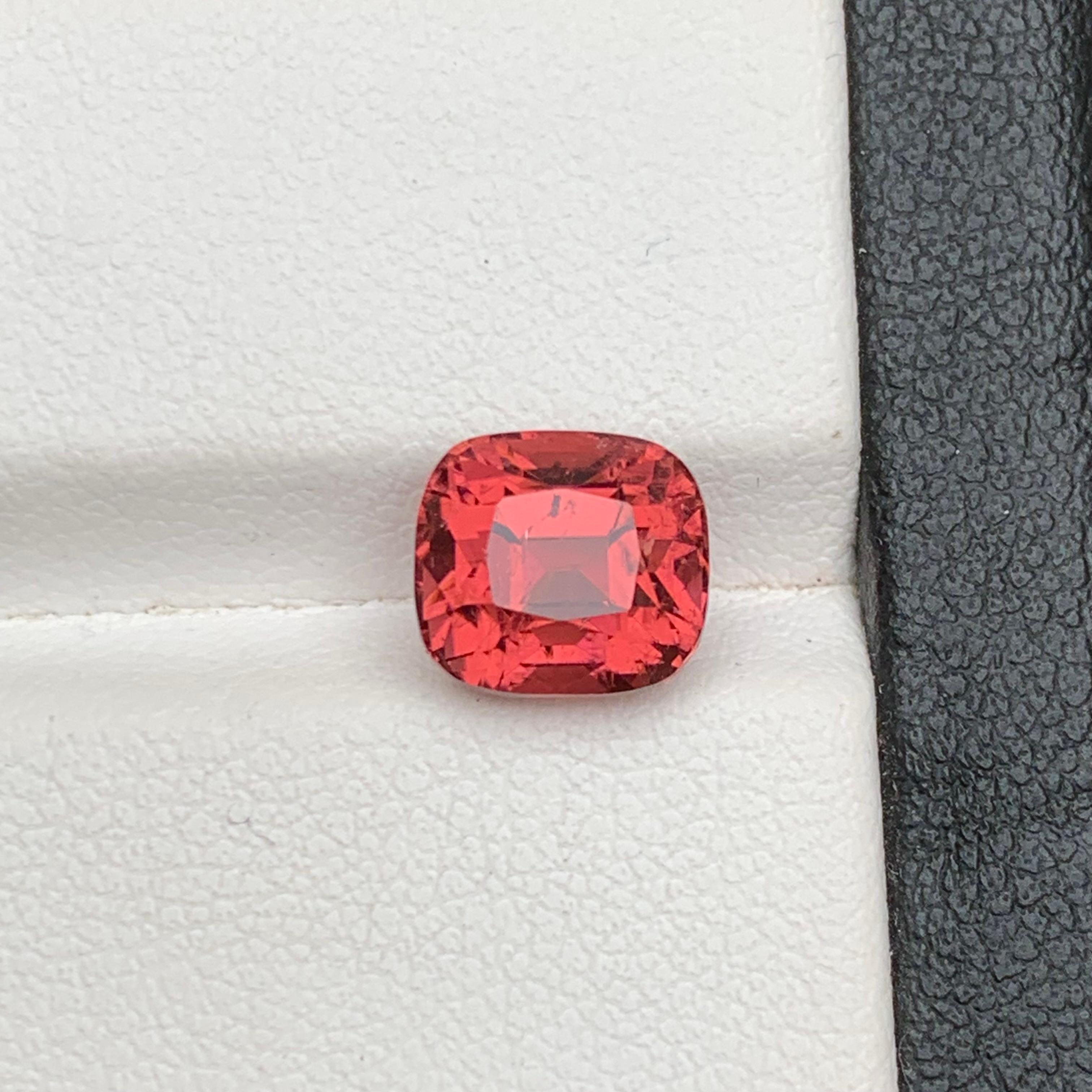 Peachy Pink Natural Tourmaline Ring Loose Gemstone 3.30 Ct Cushion Cut-Jewelry For Sale 7