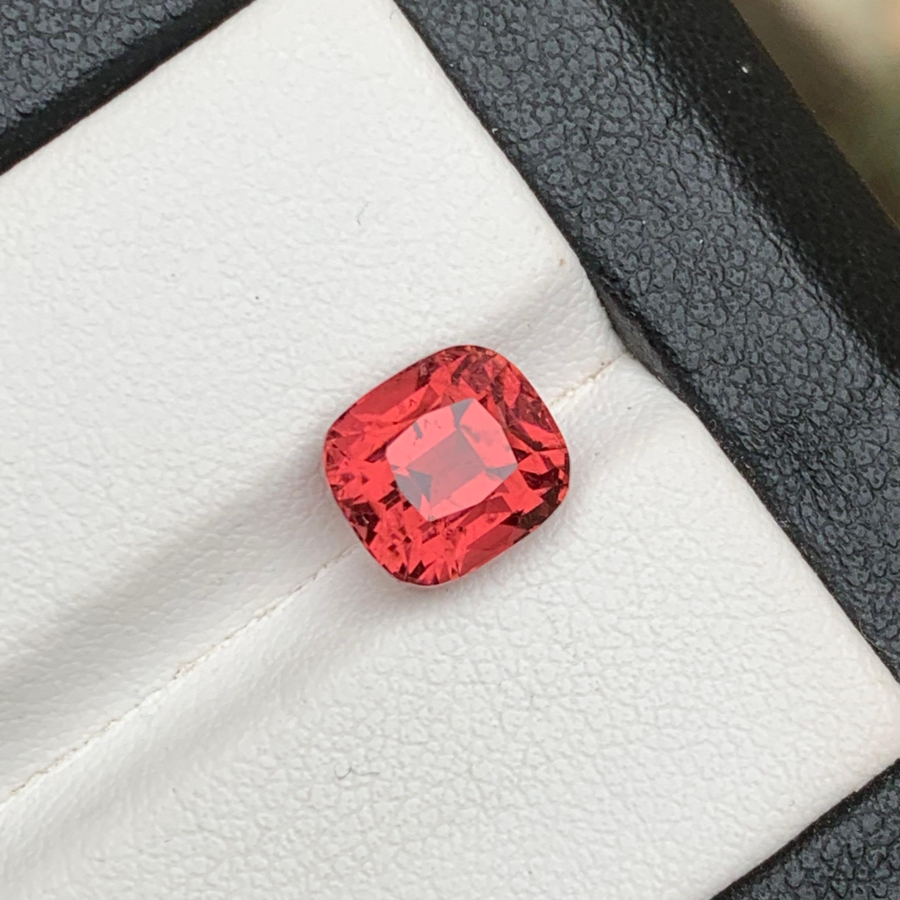 Peachy Pink Natural Tourmaline Ring Loose Gemstone 3.30 Ct Cushion Cut-Jewelry For Sale 8