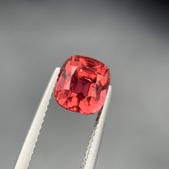 Peachy Pink Natural Tourmaline Ring Loose Gemstone 3.30 Ct Cushion Cut-Jewelry