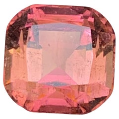 Peachy Pink Natural Tourmaline Ring Loose Gemstone 4.70 Ct Cushion Cut-Jewelry