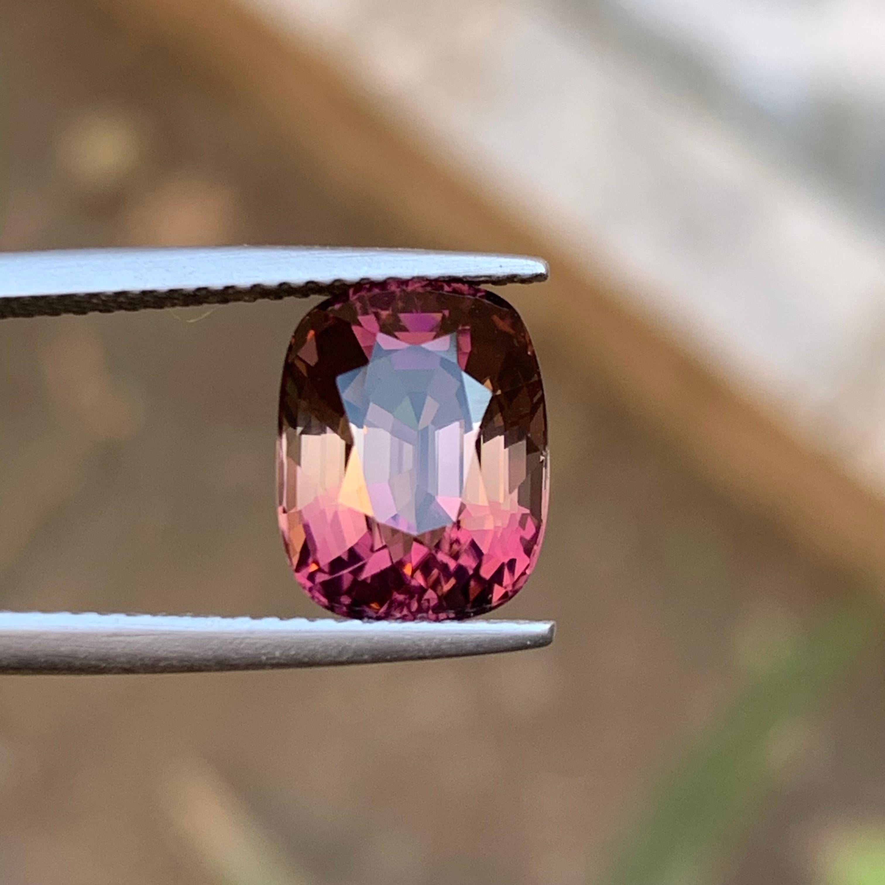 Peachy Pink Natural Tourmaline Ring Loose Gemstone 5.25 Ct Cushion Cut-Jewelry For Sale 2
