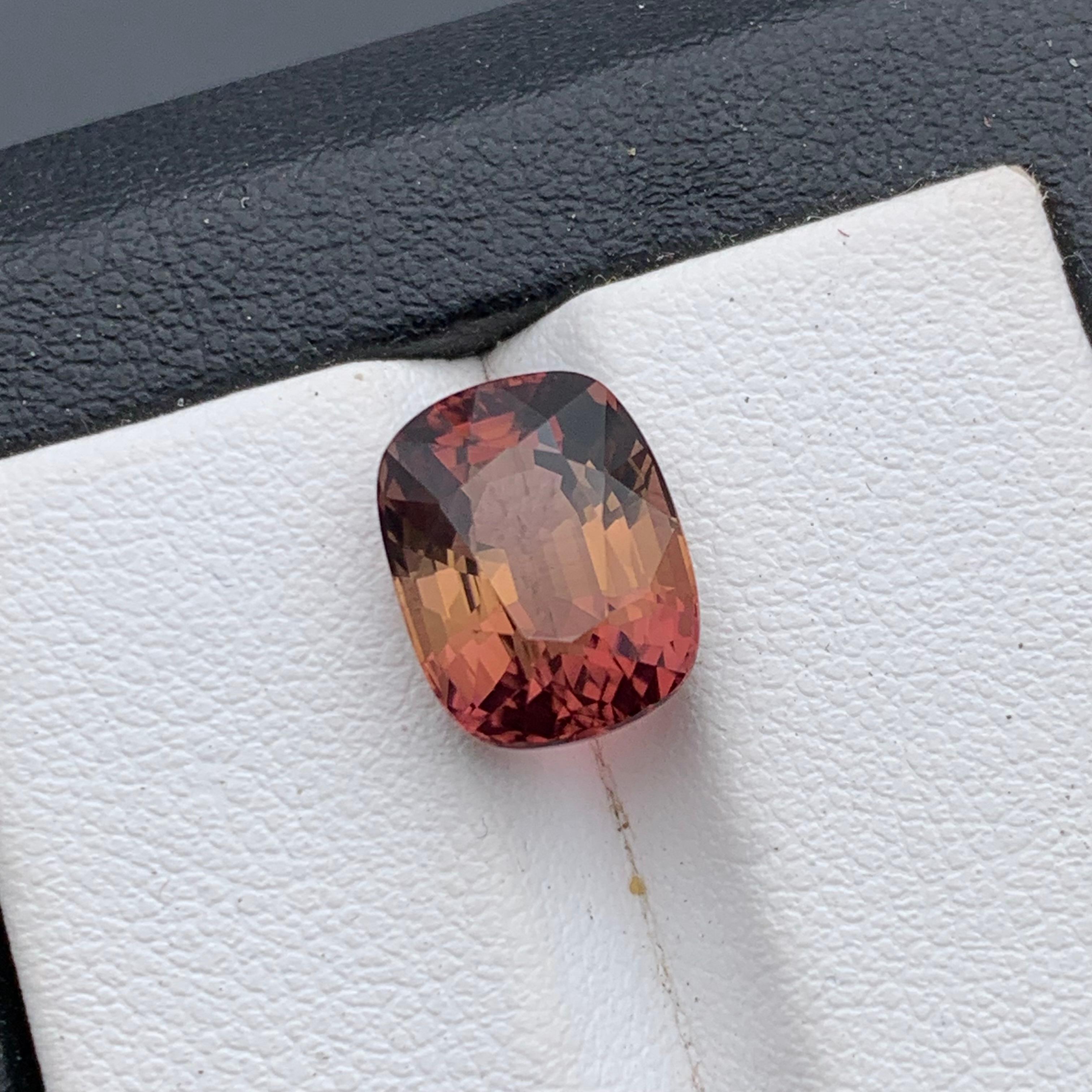 Peachy Pink Natural Tourmaline Ring Loose Gemstone 5.25 Ct Cushion Cut-Jewelry For Sale 4