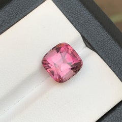 Peachy Pink Natural Tourmaline Ring Loose Gemstone 5.45 Ct Cushion Cut-Jewelry