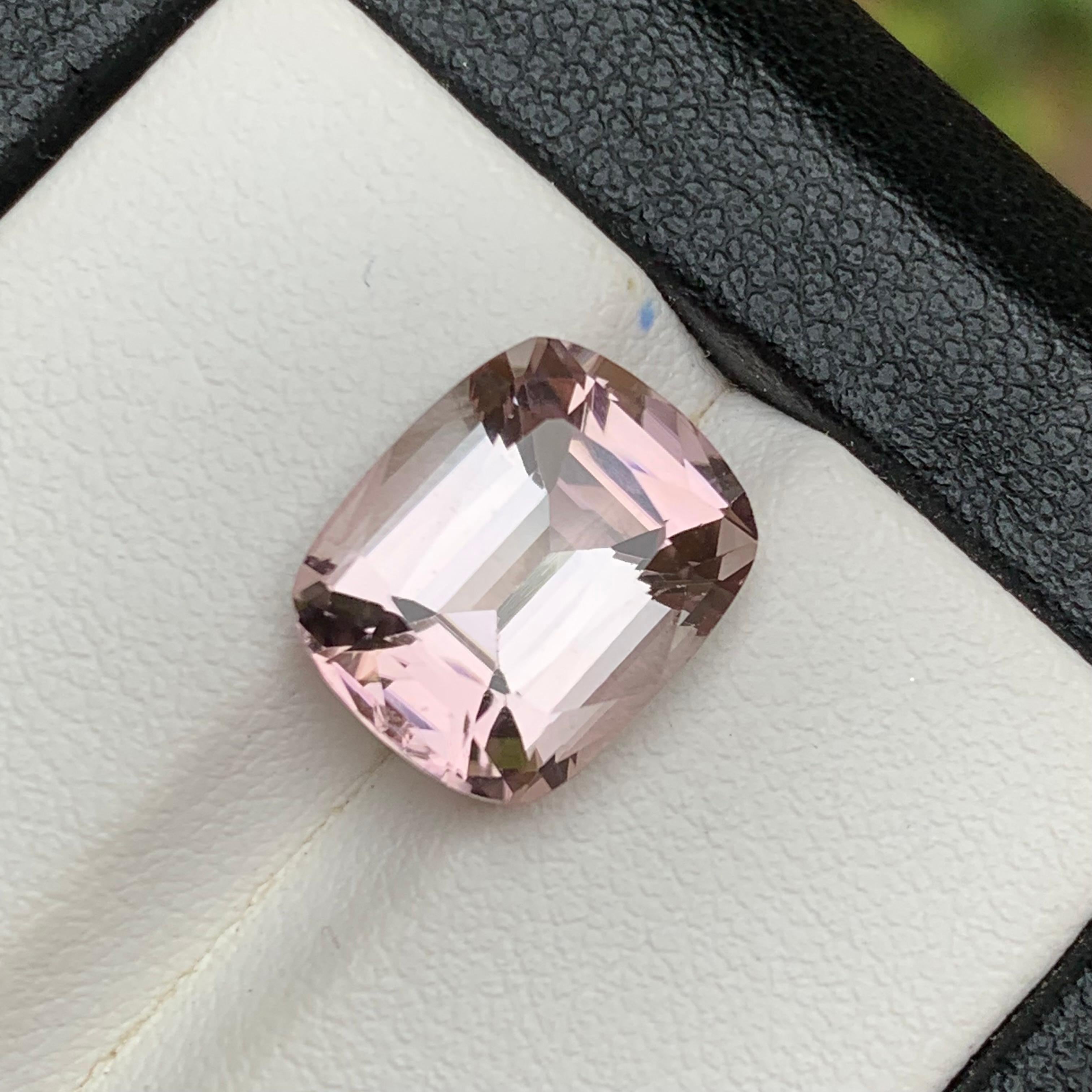 Peachy Pink Natural Tourmaline Ring Loose Gemstone 5.65 Ct Cushion Cut-Jewelry For Sale 6