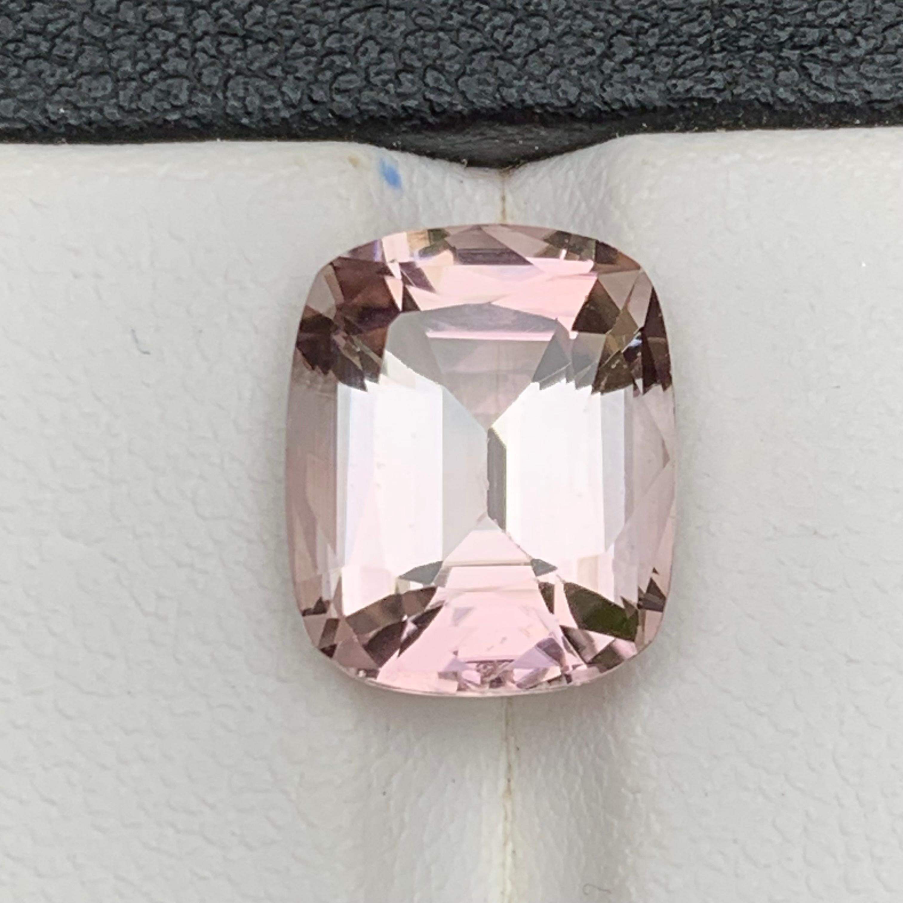 Peachy Pink Natural Tourmaline Ring Loose Gemstone 5.65 Ct Cushion Cut-Jewelry For Sale 7