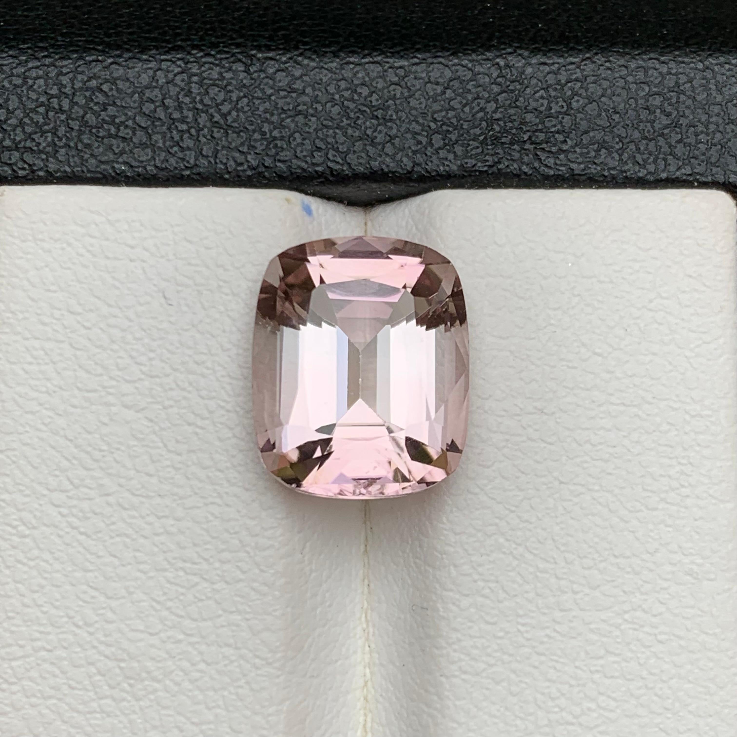 Peachy Pink Natural Tourmaline Ring Loose Gemstone 5.65 Ct Cushion Cut-Jewelry For Sale 8