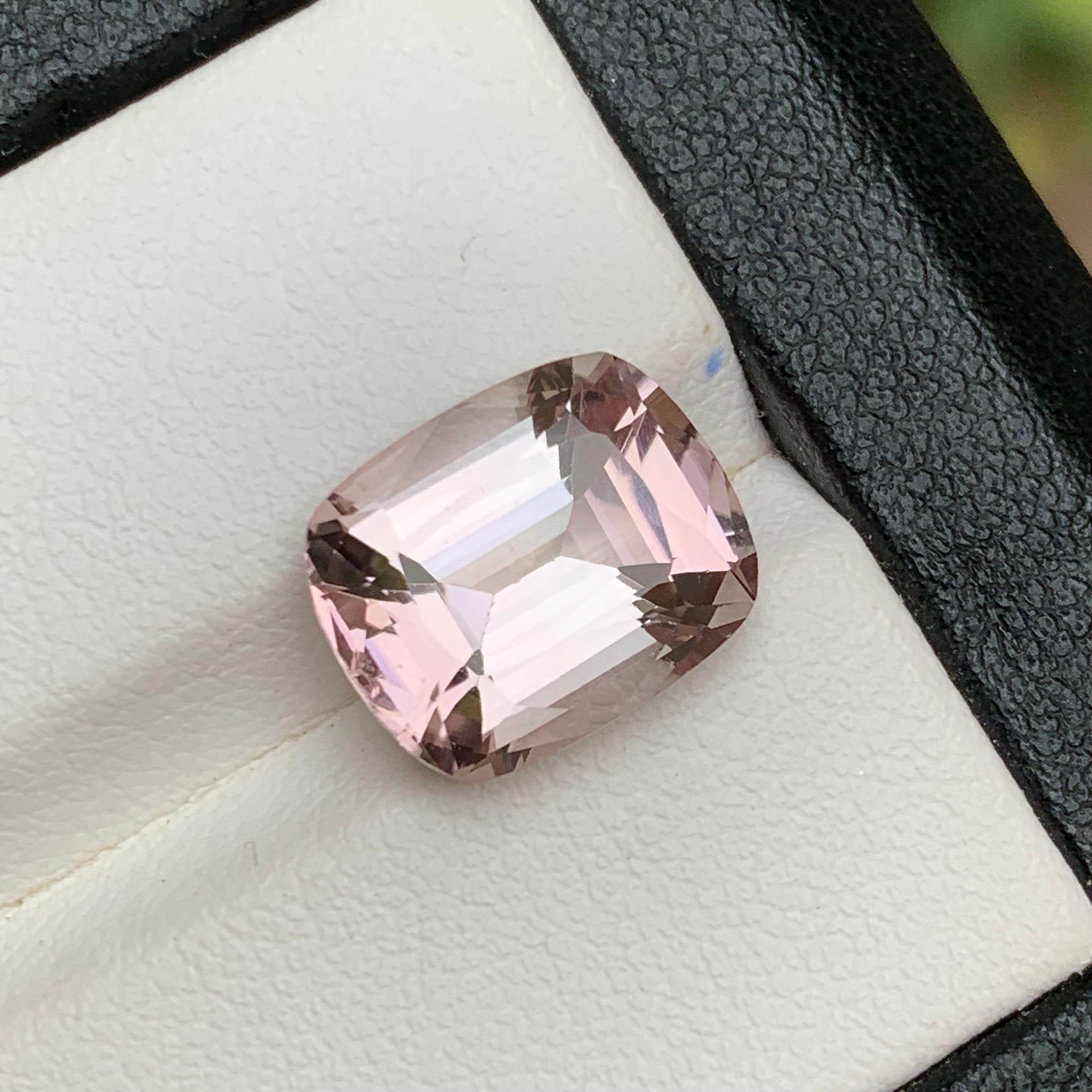 Peachy Pink Natural Tourmaline Ring Loose Gemstone 5.65 Ct Cushion Cut-Jewelry For Sale 10