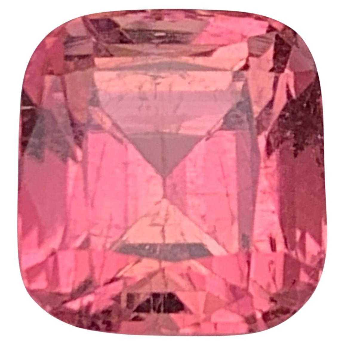 Peachy Pink Natural Tourmaline Ring, Pendant Loose Gemstone 4 Ct Square Cushion