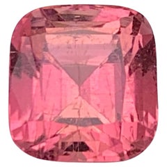 Bague, Pendentif Tourmaline Naturelle Rose Pêche 4 Ct Square Cushion Gemstone